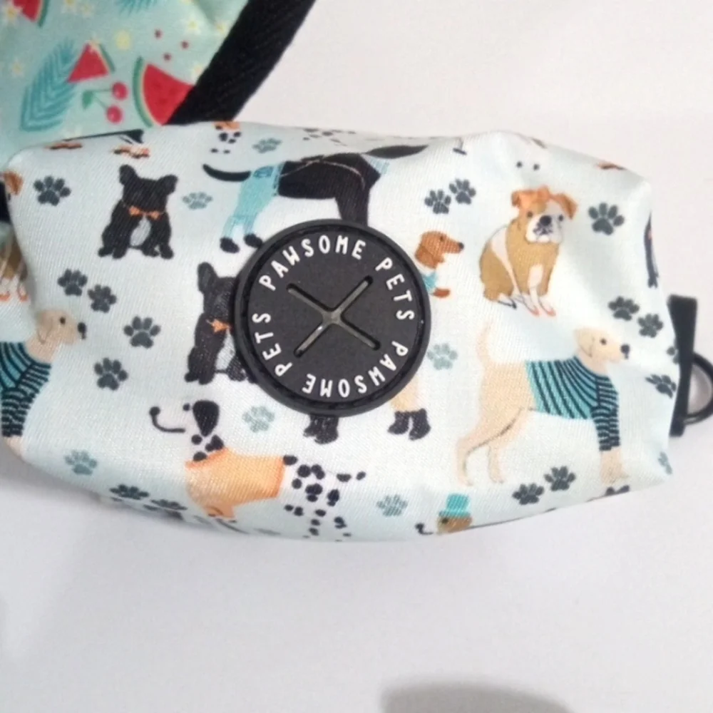 DOG HARNESS AND PET WASTE BAG DISPENSER TWO PIECE SET SIZE MEDIUM NWOT